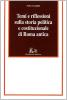 Temi e riflessioni sulla storia politica e costituzionale di Roma antica