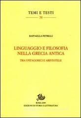 Linguaggio e filosofia nella Grecia antica. Tra i pitagorici e Aristotele