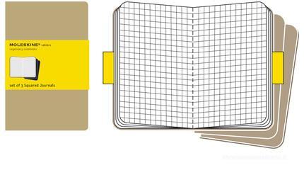 Moleskine extra large. Set 3 quadernetti a quadretti copertina kraft Moleskine extra large. Set 3 quadernetti a quadretti copertina kraft