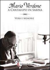 A Cantalupo in Sabina. Versi e memorie A Cantalupo in Sabina. Versi e memorie