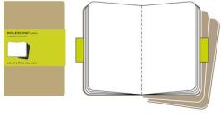 Moleskine pocket. Set 3 quadernetti a pagine bianche copertina kraft
