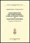 Concordanza dei �Versi puerili� e delle poesie varie di Giacomo Leopardi. Concordanza, lista di frequenza, indici